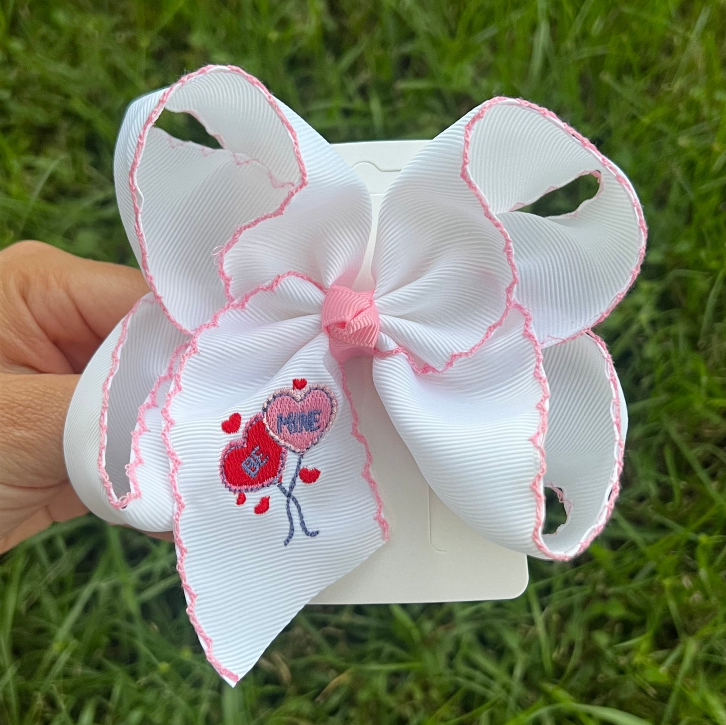 Be Mine Embroidered Hair Bow