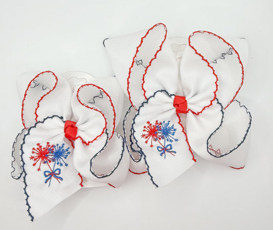 Sparkler Embroidered Moonstitch Bow