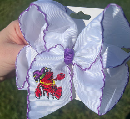 Crawfish Mardi Gras Hair Bow