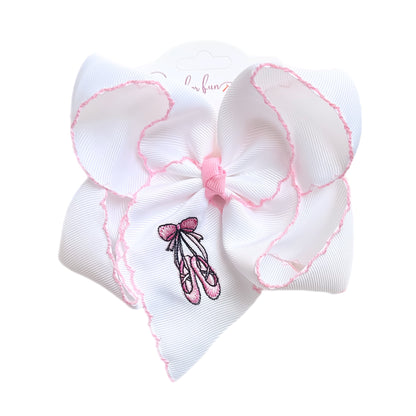 Ballet Shoes Embroidered Hair Bow