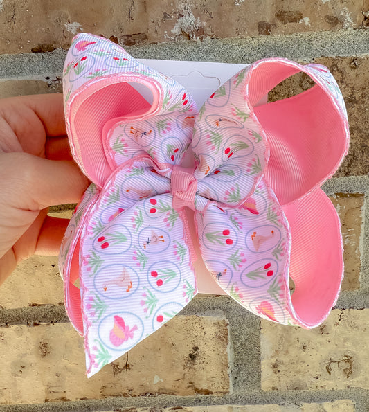 Tulips & Goose Printed Moonstitch Hair Bow