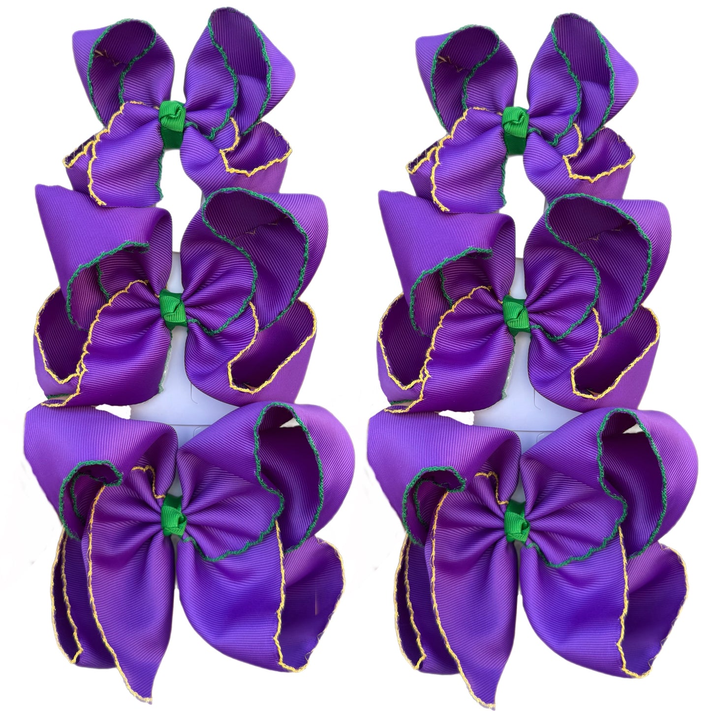 Mardi Gras Purple Moonstitch Hair Bow