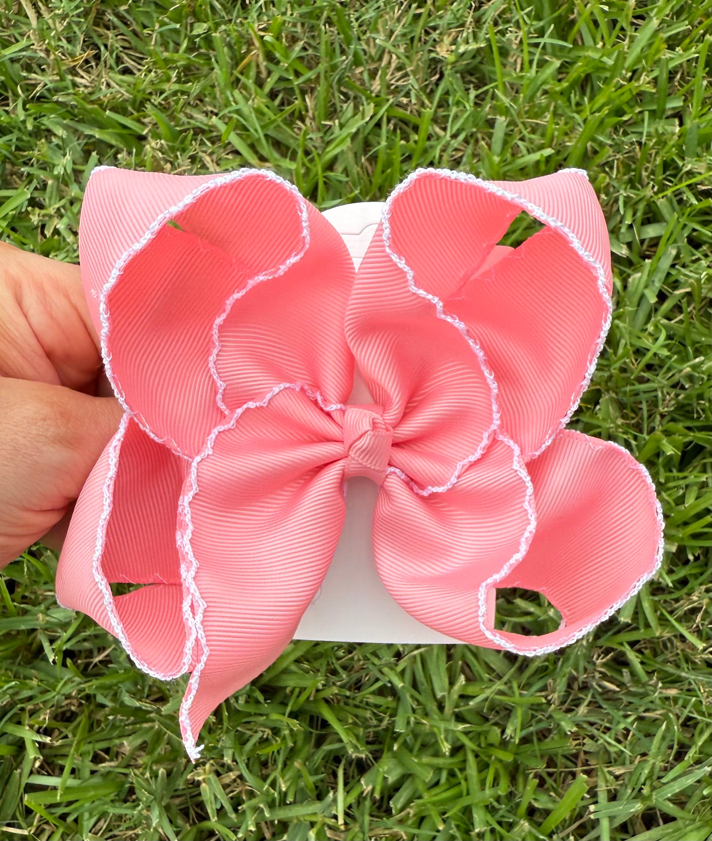 Extra Fun Solid Moonstitch Hair Bows (6in)