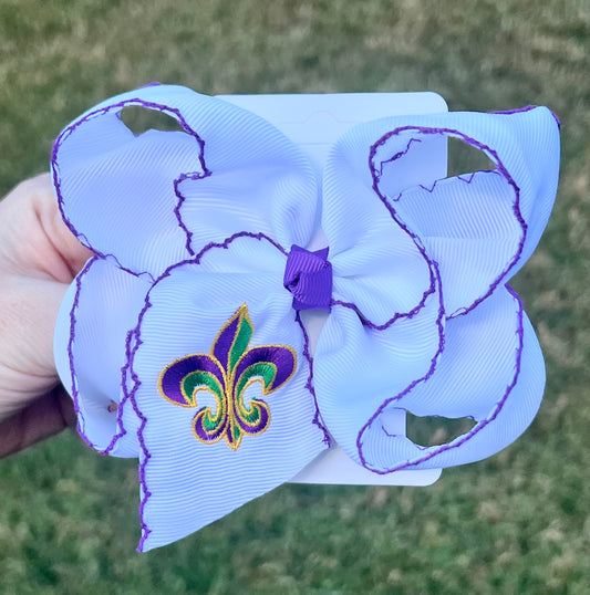 Mardi Gras Fleur-de-lis Hair Bow