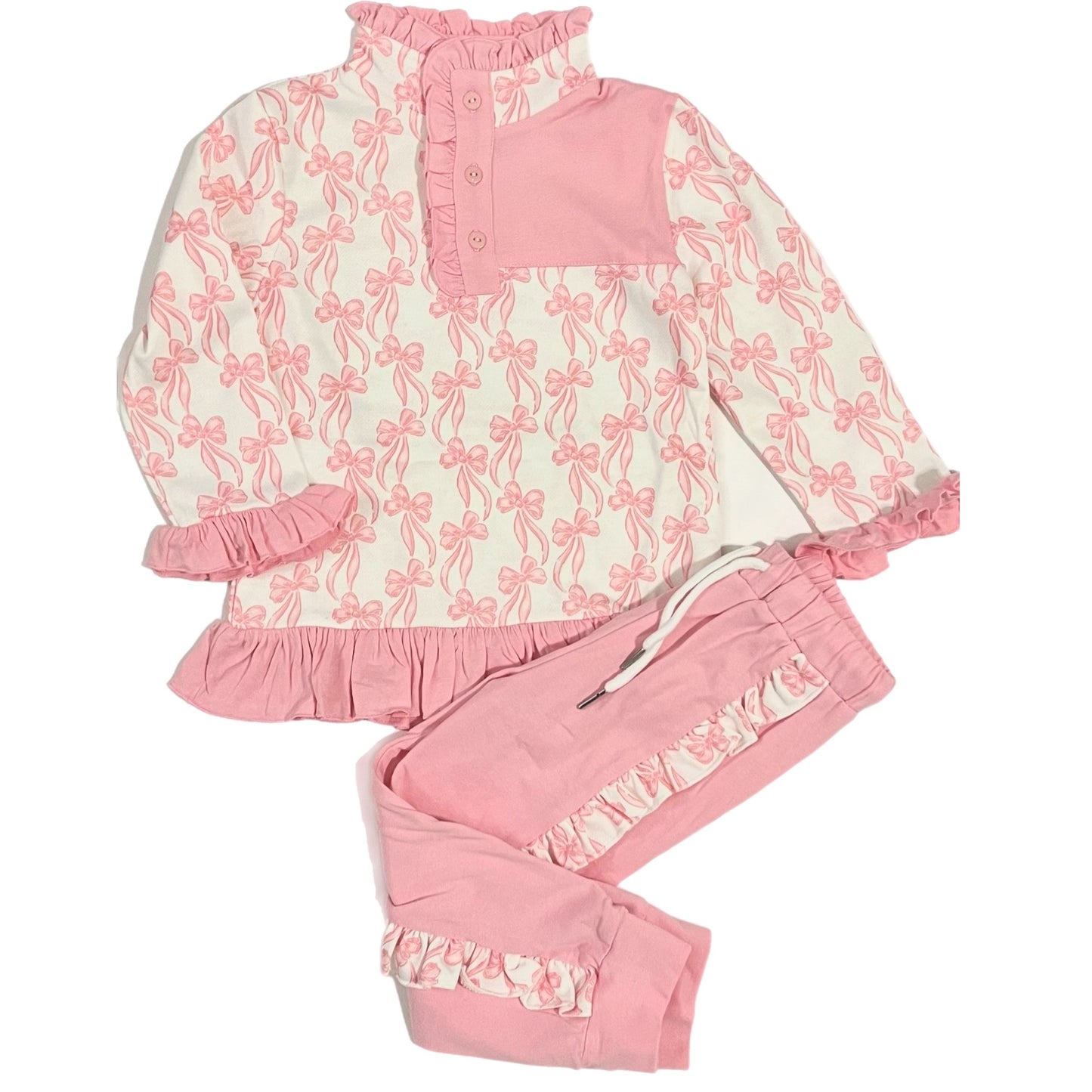 Pink Bow Jogger Set