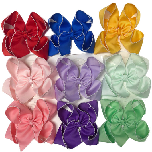 6 inch Moonstitch Bows (2 inch Ribbon)
