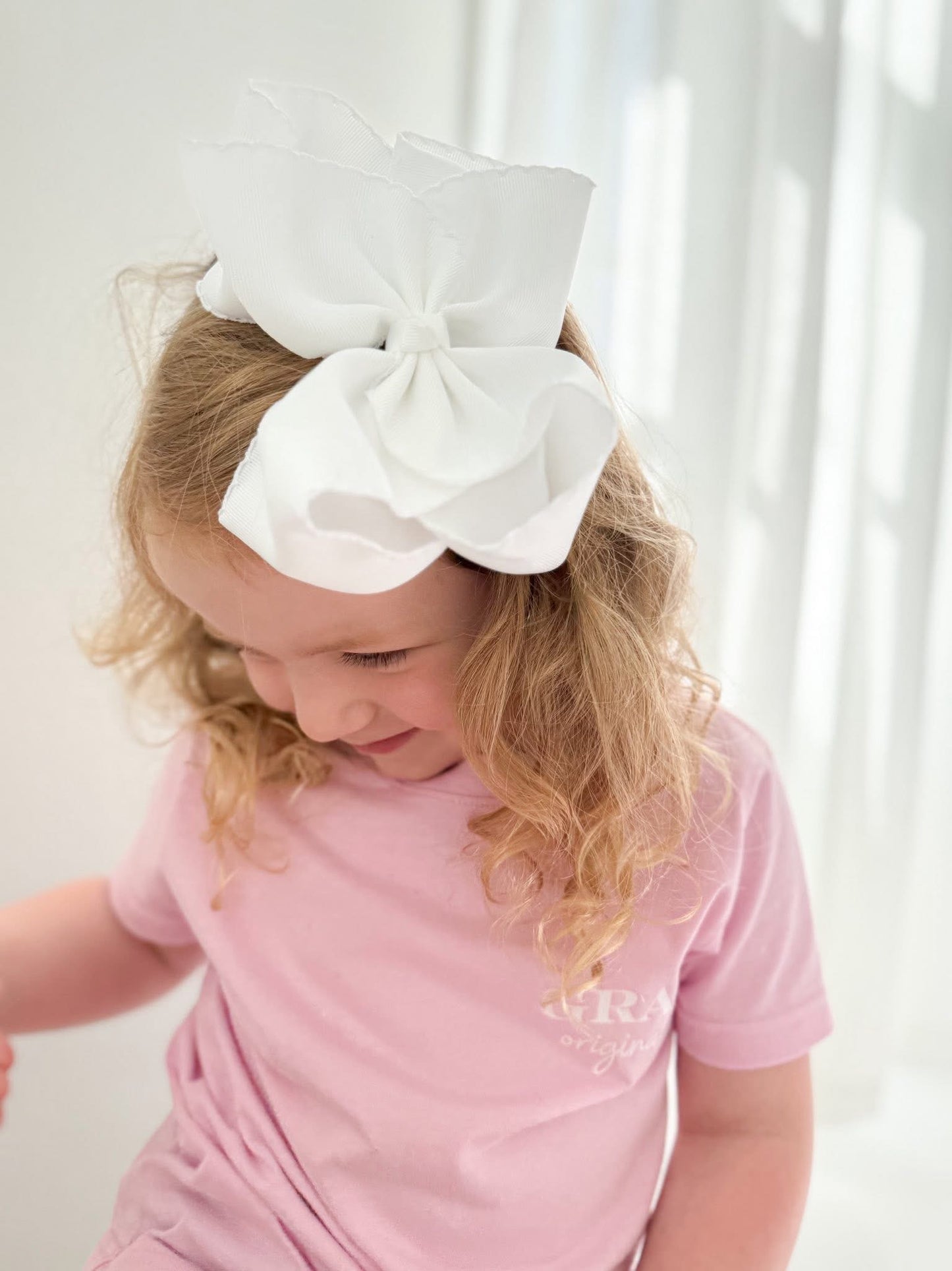 Extra Fun Solid Moonstitch Hair Bows (6in)