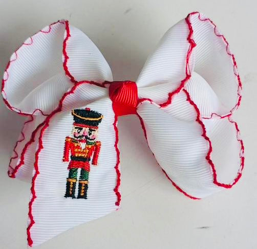 Red Nutcracker Hair Bow