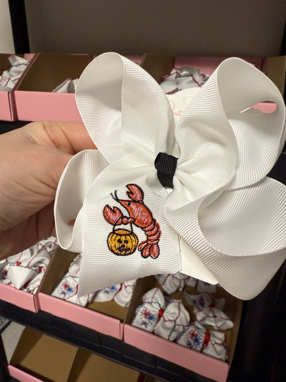 Cajun Crawfish Halloween Bow