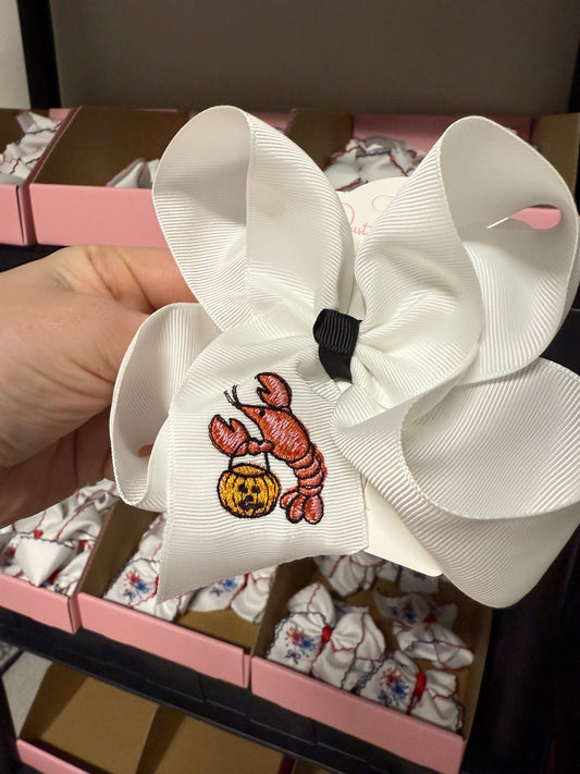 Cajun Crawfish Halloween Bow