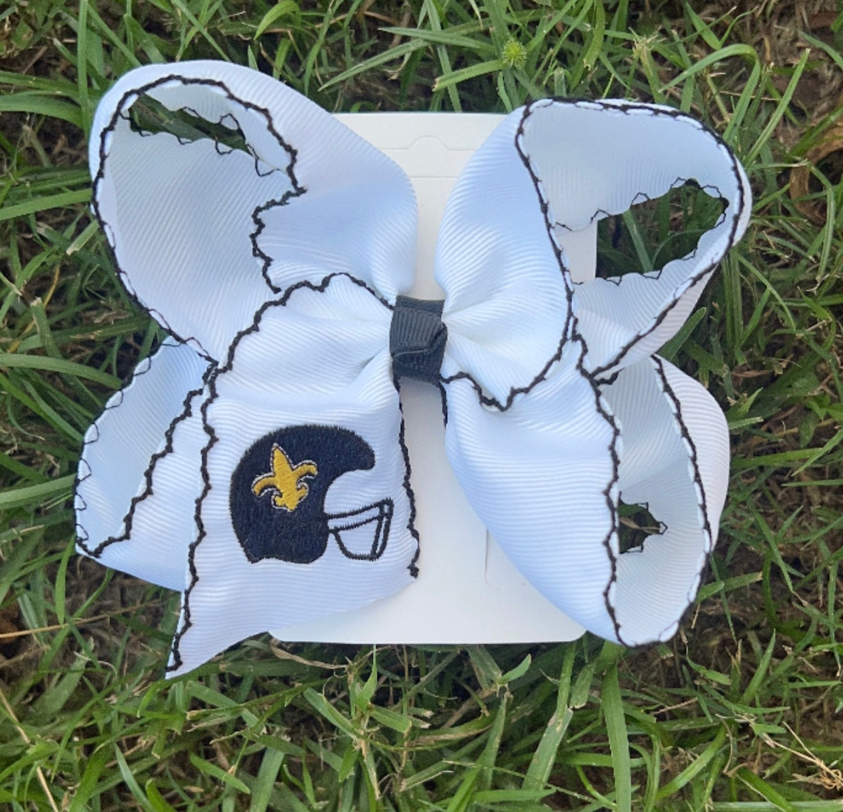 Saints Football Helmet Bow