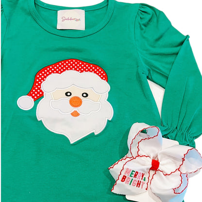 Girl Santa Appliqué LS Shirt