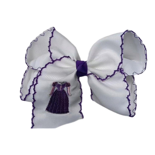 Tangled Dress Embroidered Hair Bow