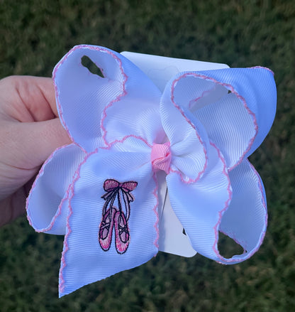 Ballet Shoes Embroidered Hair Bow