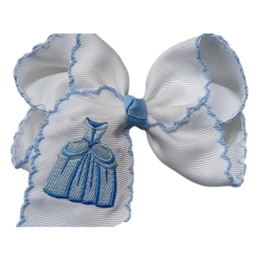 Cinderella Dress Embroidered Hair Bow