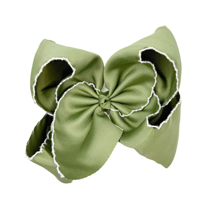 Extra Fun Solid Moonstitch Hair Bows (6in)
