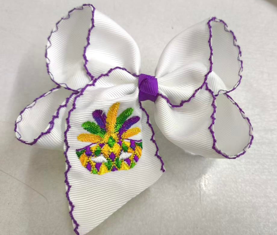 Mardi Gras Mask Hair Bow