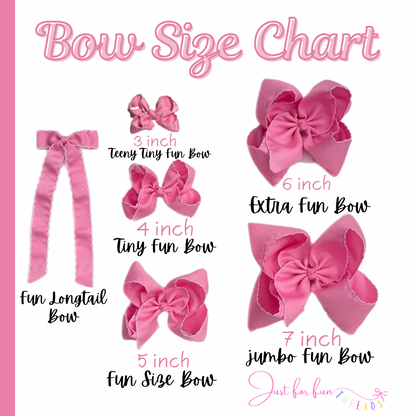 Jumbo Fun Solid Moonstitch Hair Bows (7in)
